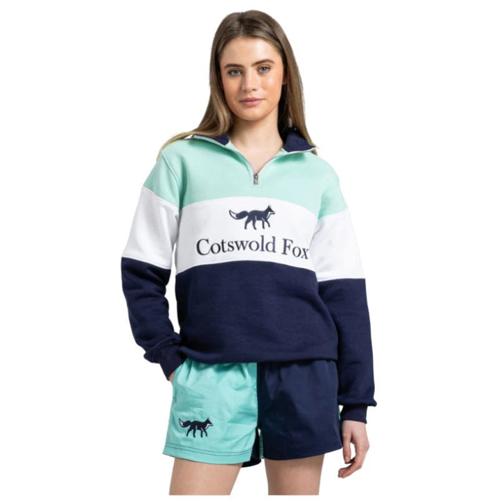 Cotswold Fox Cirencester Quarter Zip – Mint | Unisex Country Sweatshirt