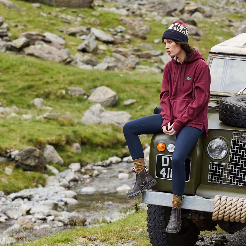 Ridgeline Womens Ballistic Hoodie In Winterberry- Lifestyle
