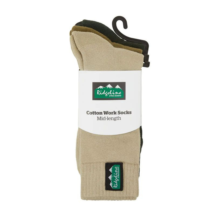 Ridgeline Cotton Work Socks Mid Length