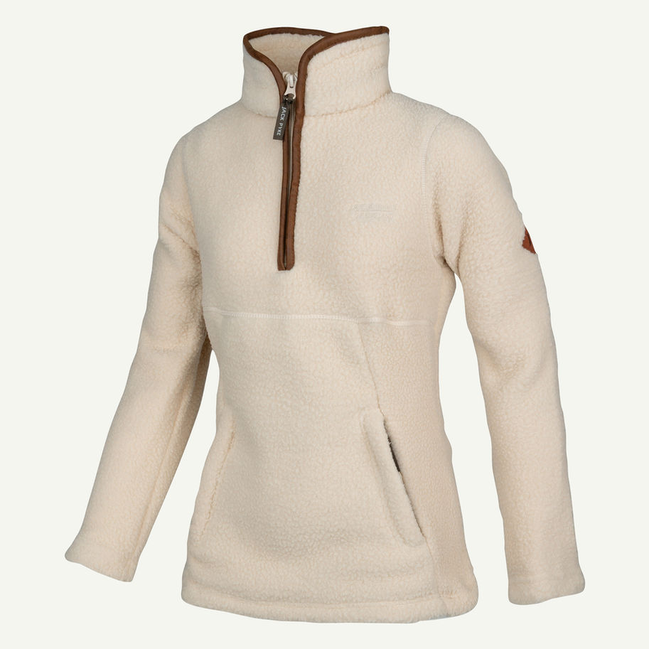 Jack Pyke Ladies Half Zip Sherpa Fleece Pullover In Sail