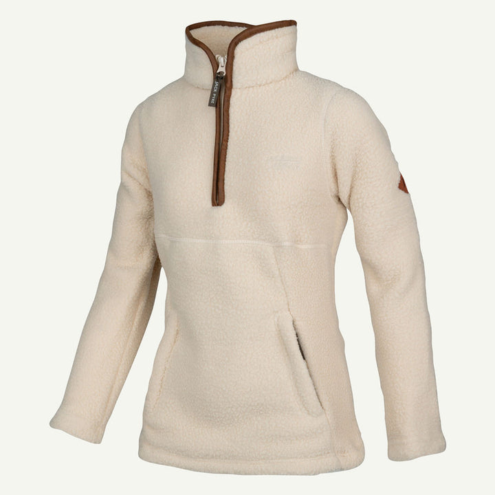 Jack Pyke Ladies Half Zip Sherpa Fleece Pullover In Sail