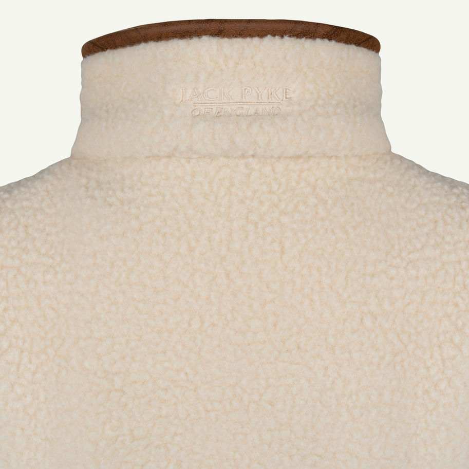 Jack Pyke Ladies Half Zip Sherpa Fleece Pullover In Sail