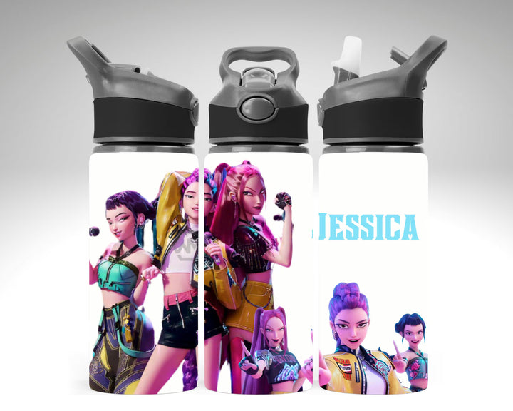 Personalised Kpop Water Bottle 650ml, Custom Name Korean Pop Fan Gift