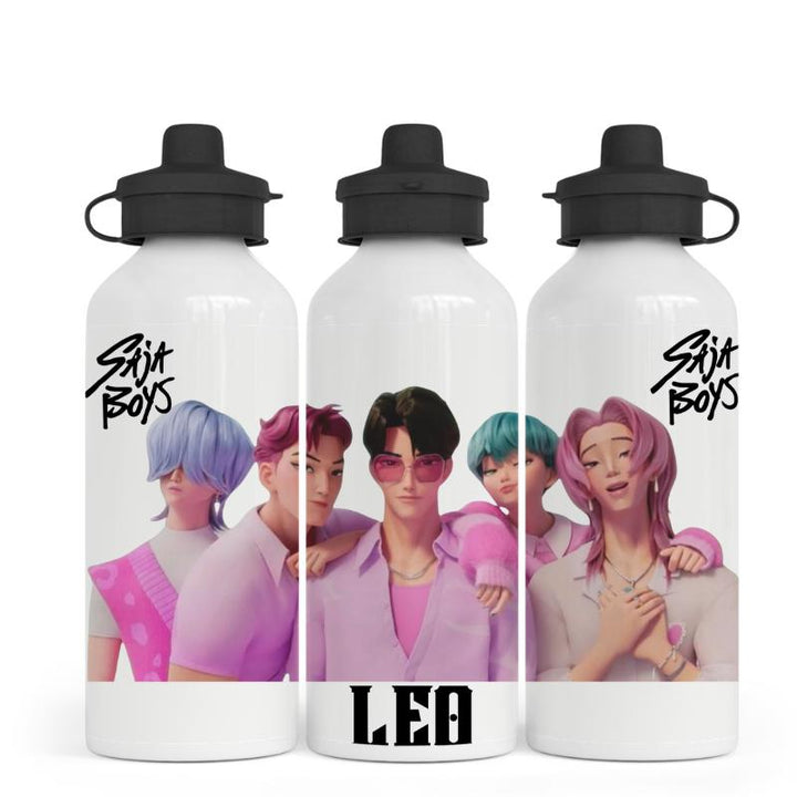 Personalised Kpop Boy Group Water Bottle 500ml, Custom Name Aesthetic Bottle, Idol Style Fan Gift