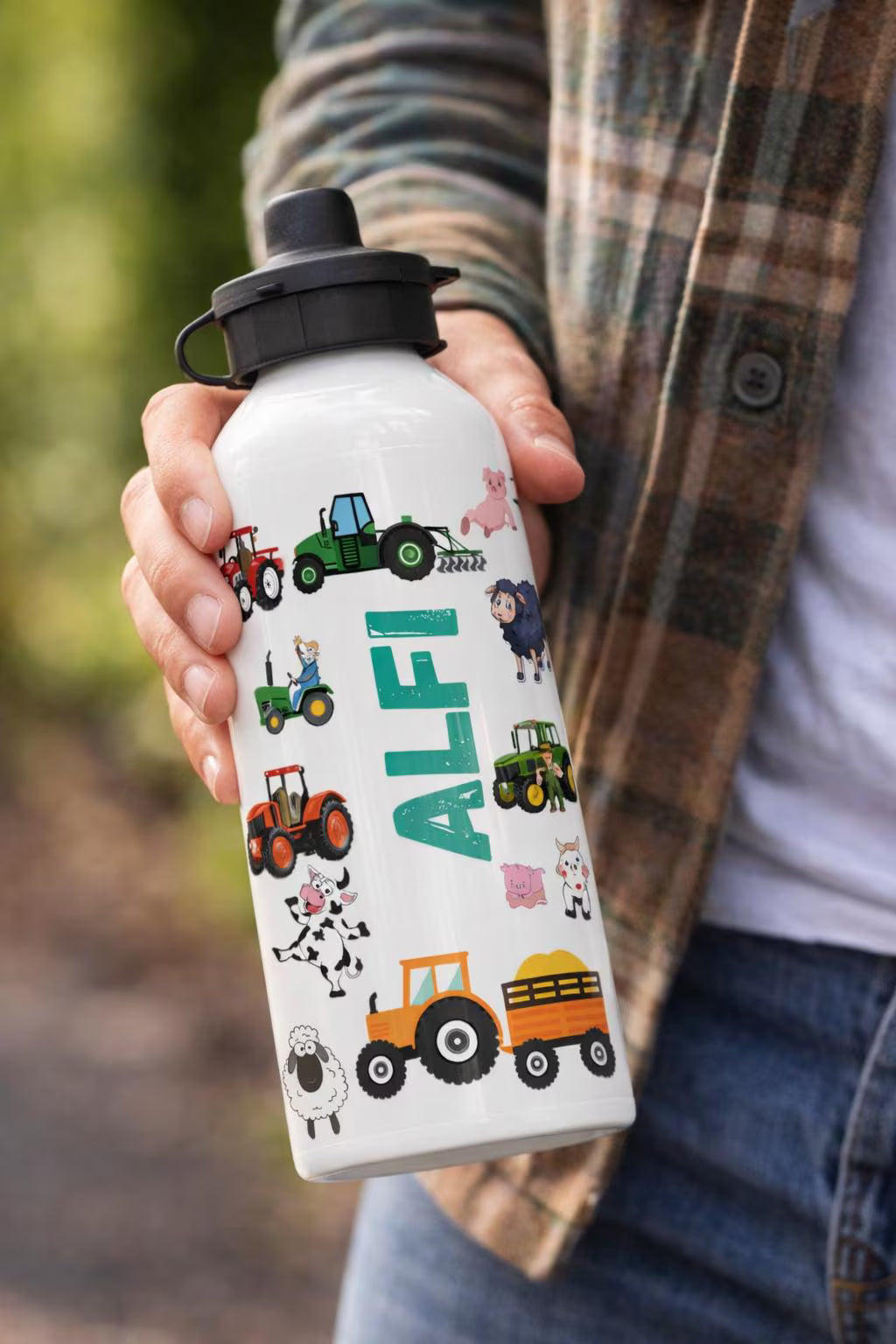 Personalised Farm Themed Water Bottle