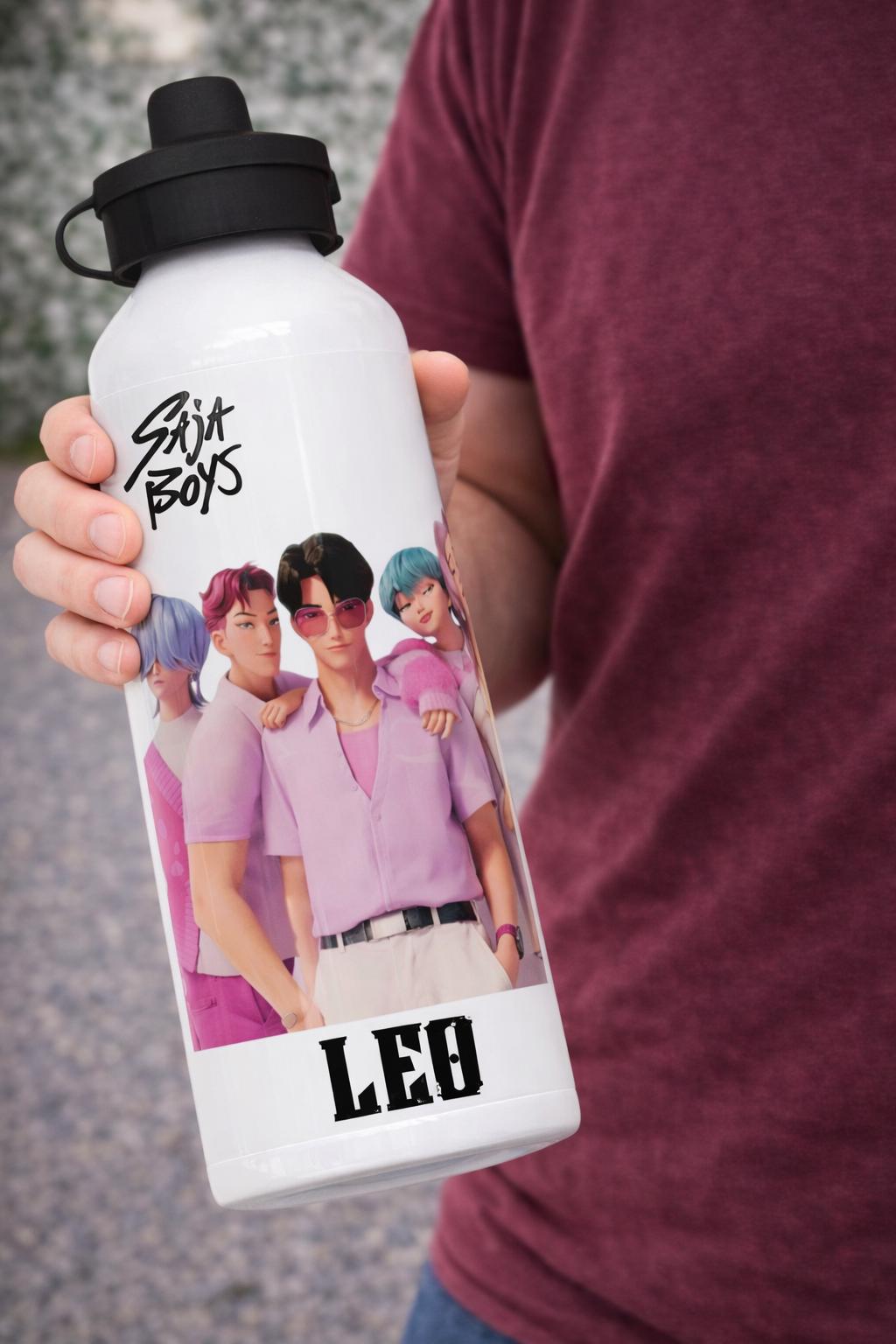 Personalised Kpop Boy Group Water Bottle 500ml, Custom Name Aesthetic Bottle, Idol Style Fan Gift