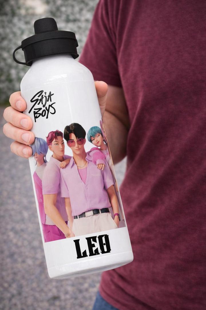 Personalised Kpop Boy Group Water Bottle 500ml, Custom Name Aesthetic Bottle, Idol Style Fan Gift