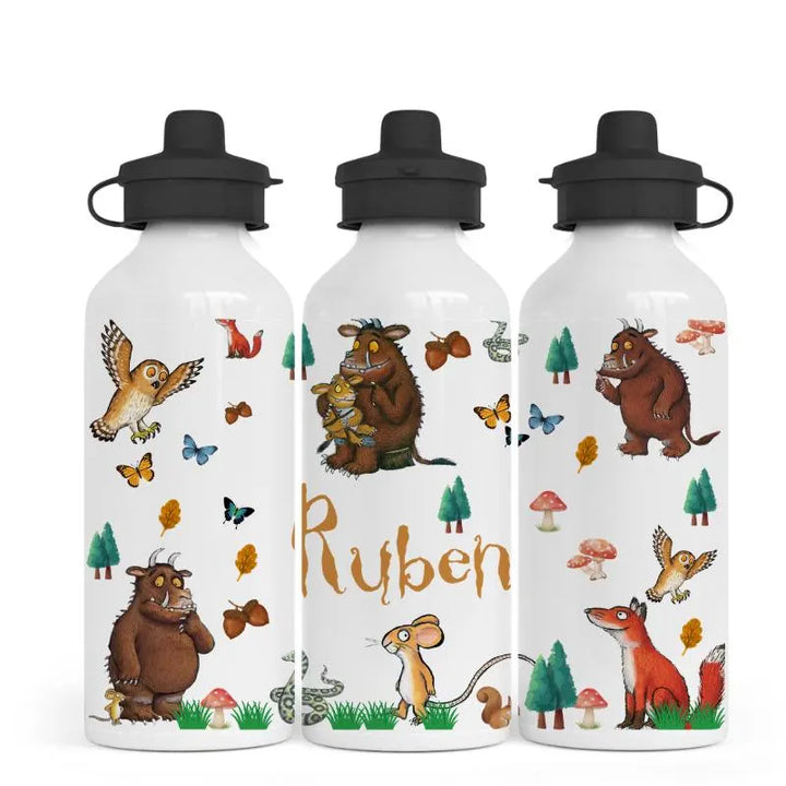 Personalised Gruffalo Inspired Water Bottle, Custom Kids Name Bottle, Woodland Animal Drink Bottle, Storybook Character School Cup Gift