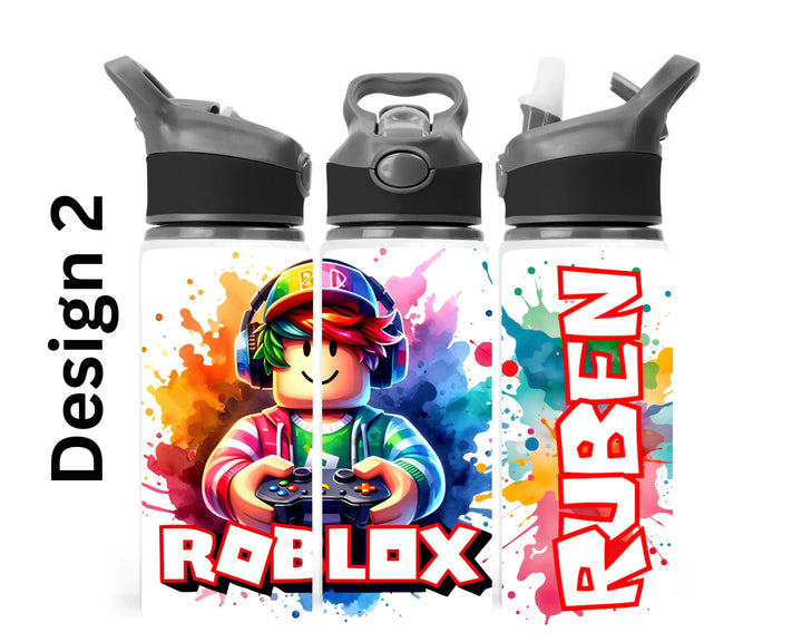 Personalised Gaming Water Bottle | Custom Kids Sports Bottle | Gamer Gift | School Water Bottle | Reusable Drink Bottle | Custom Name Bottle