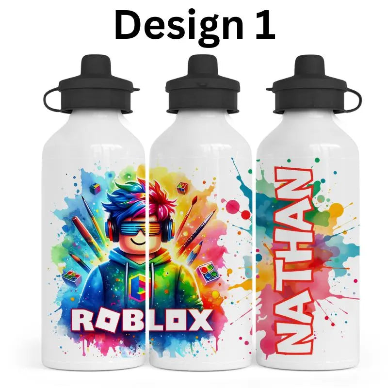 Personalised Gaming Water Bottle | Custom Kids Sports Bottle | Gamer Gift | School Water Bottle | Reusable Drink Bottle | Custom Name Bottle