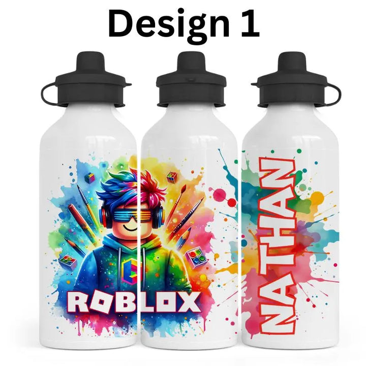 Personalised Gaming Water Bottle | Custom Kids Sports Bottle | Gamer Gift | School Water Bottle | Reusable Drink Bottle | Custom Name Bottle