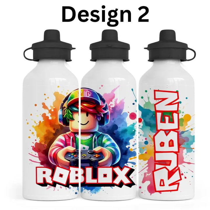 Personalised Gaming Water Bottle | Custom Kids Sports Bottle | Gamer Gift | School Water Bottle | Reusable Drink Bottle | Custom Name Bottle