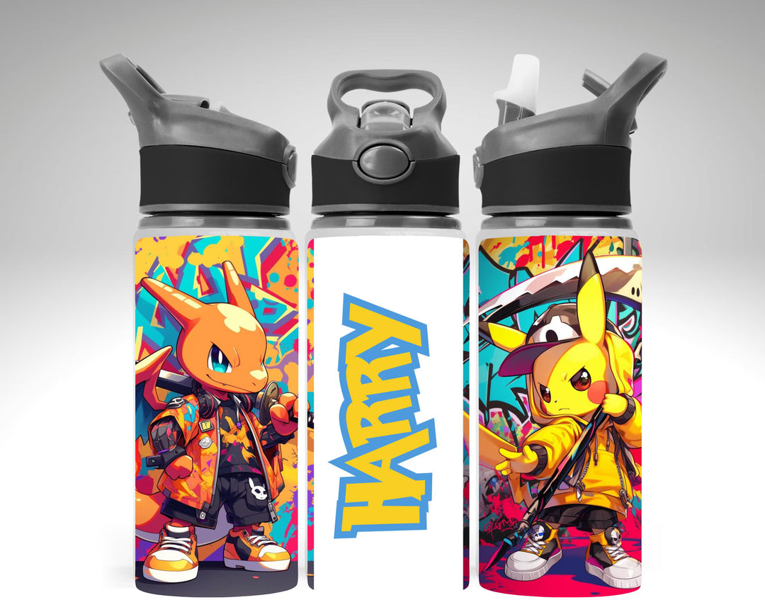 Personalised Kids Water Bottle | Colourful Monster Bottle | Custom Name Drink Bottle | School Water Bottle | Reusable Sports Bottle