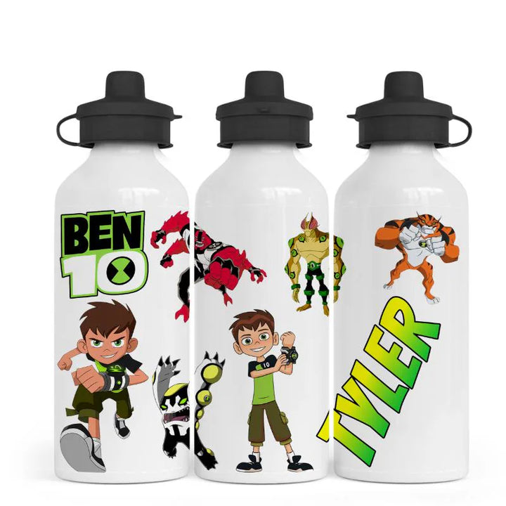 Personalised Alien Hero Water Bottle | Custom Kids Name Bottle | 650ml Reusable School Bottle | Cartoon Superhero Drink Bottle