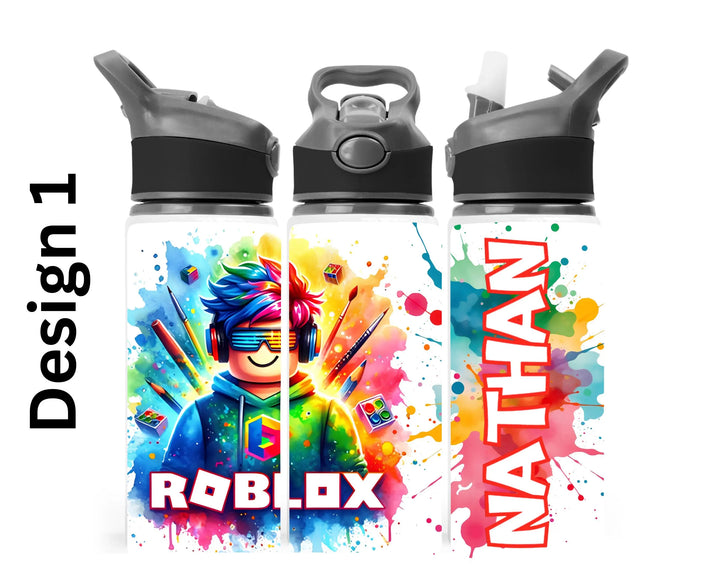 Personalised Gaming Water Bottle | Custom Kids Sports Bottle | Gamer Gift | School Water Bottle | Reusable Drink Bottle | Custom Name Bottle