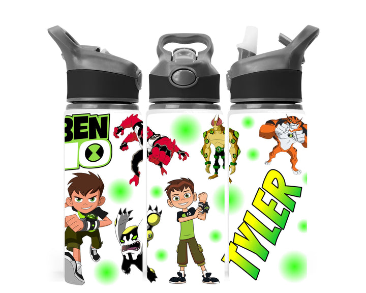 Personalised Alien Hero Water Bottle | Custom Kids Name Bottle | 650ml Reusable School Bottle | Cartoon Superhero Drink Bottle