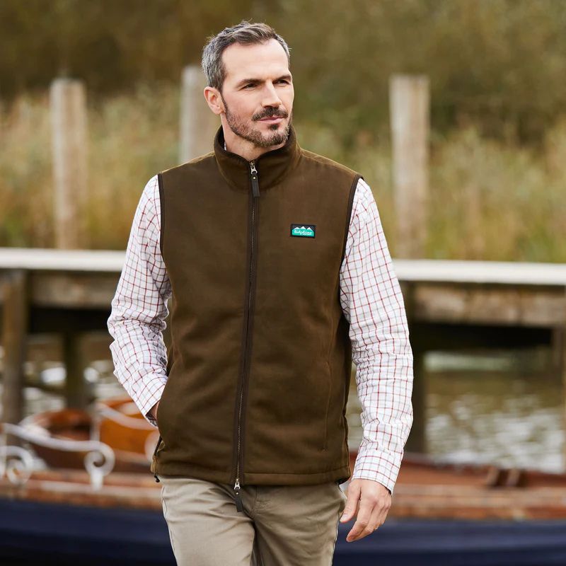 Ridgeline Men's Monarch Gilet In Moody Teak - Lifestyle
