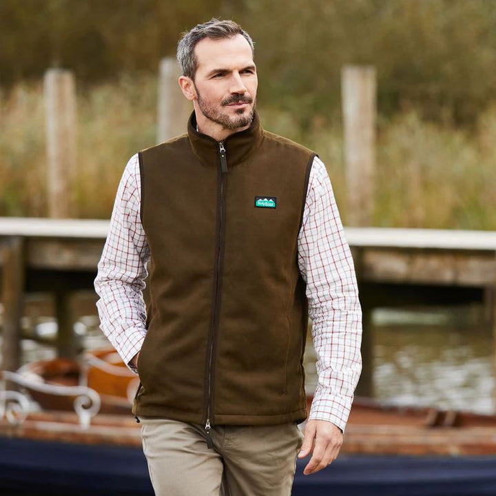 Ridgeline Men's Monarch Gilet In Moody Teak - Lifestyle
