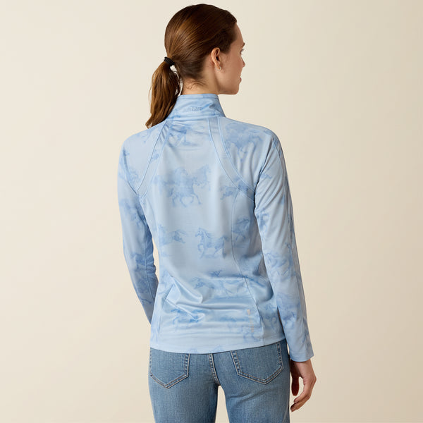 Ariat Women's Sunstopper 3.0 1/4 Zip Baselayer In St Tropez/Mirage Print