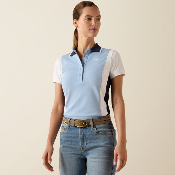 Ariat Women's Taryn Polo Shirt In St.Tropez/White