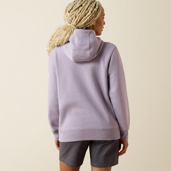 Ariat Women's Rebar Lightweight Logo 1/2 Zip Hoodie In Purple Ash