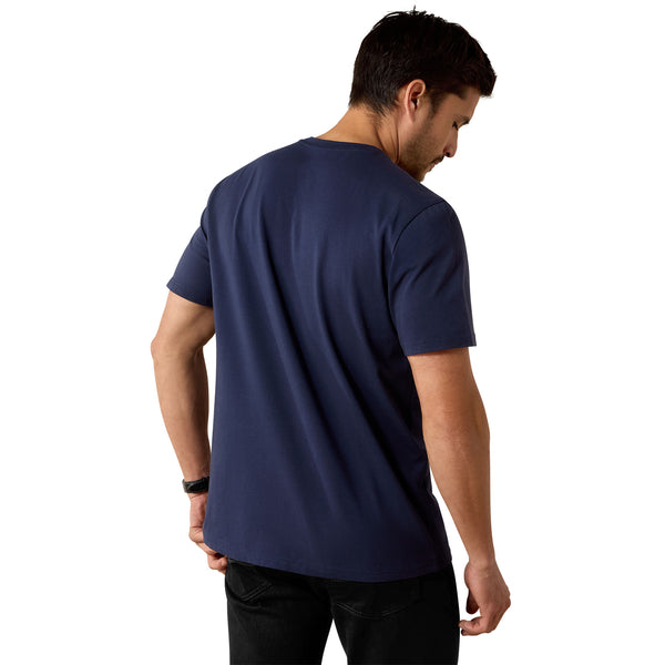Mens Vertical Logo T-Shirt In Navy
