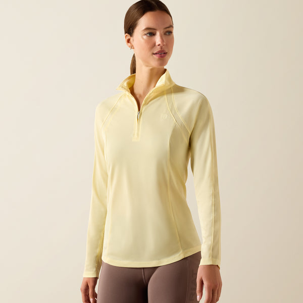 Ariat Women's Sunstopper 3.0 1/4 Zip Baselayer In Flan