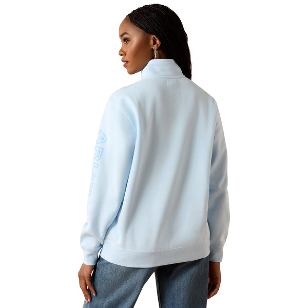 Ariat Women's Foundation Logo 1/2 Zip Sweatshirt In Nantucket Breeze