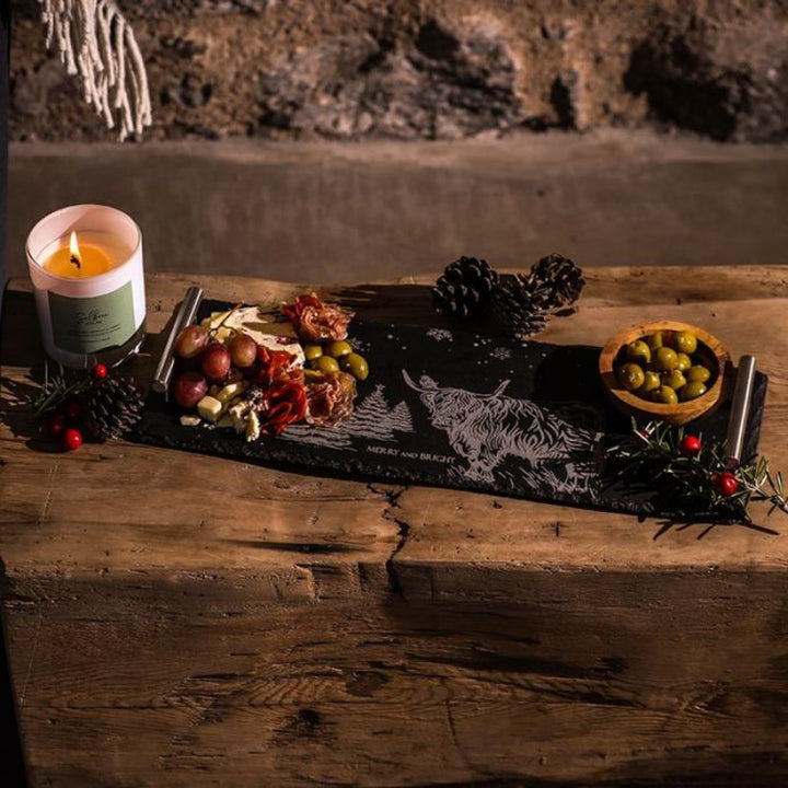 slate christmas serving tray Lifestyle