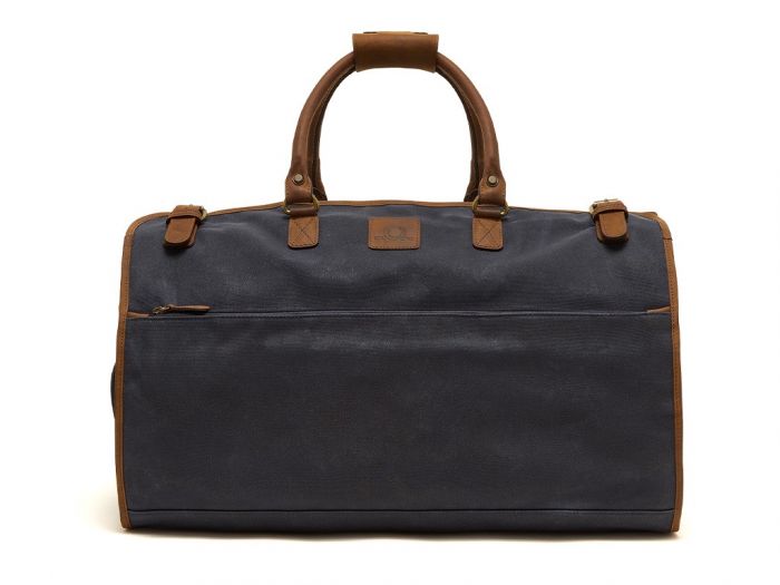 Waxed Canvas Duffel Bag & Suit Carrier - navy