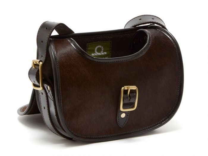 Chatham Cowhide & Leather Cartridge Bag In Brown (Hair)