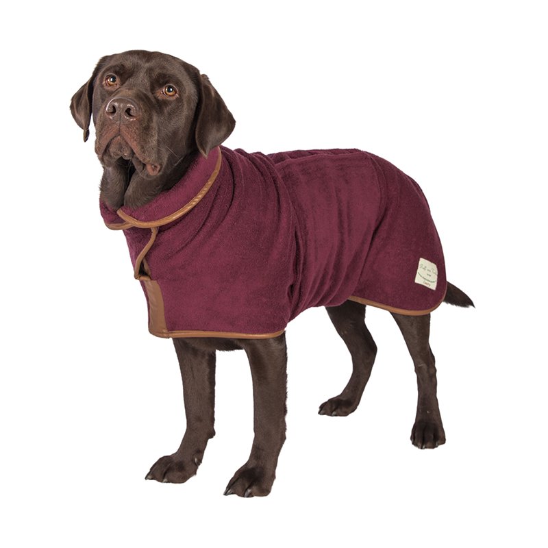 Country Dog Drying Coat in Burgundy - Cheshire Game Ruff and Tumble