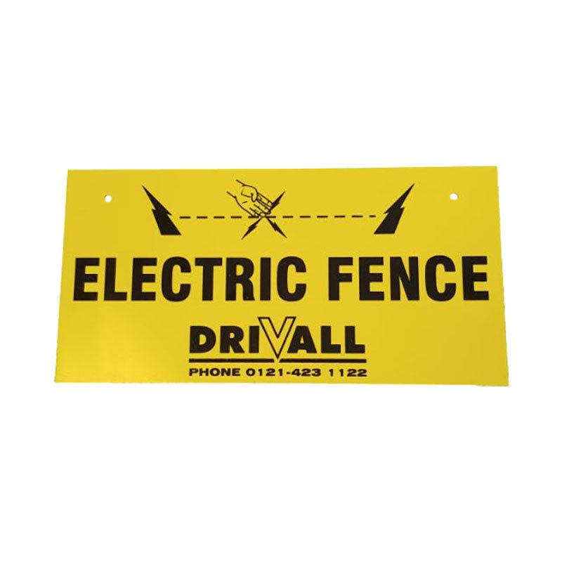 Electric Fence Warning Signs - Drivall - Cheshire Game Drivall