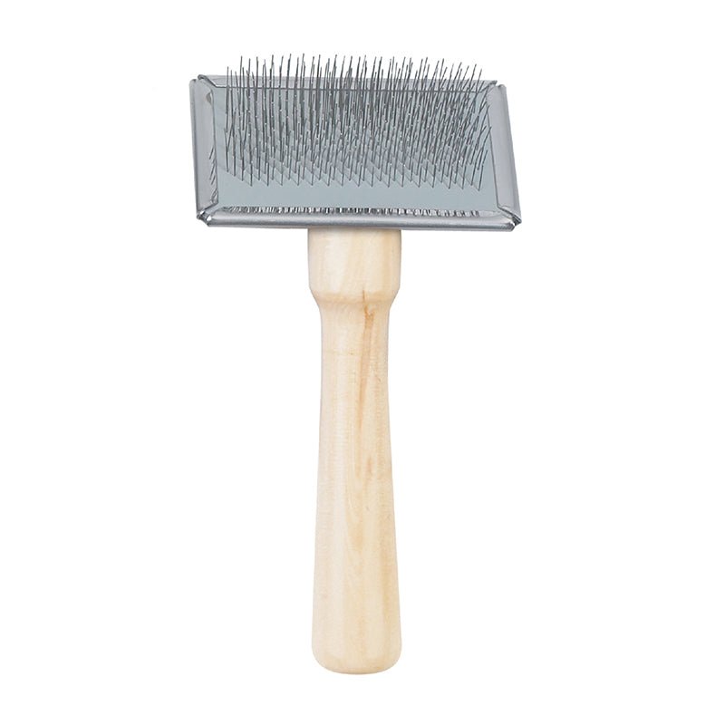 Ergo Wood Handle Slicker Brush - Medium - Cheshire Game Ancol