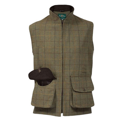 Rutland Men's Tweed Waistcoat in Dark Moss - Cheshire Game Alan Paine