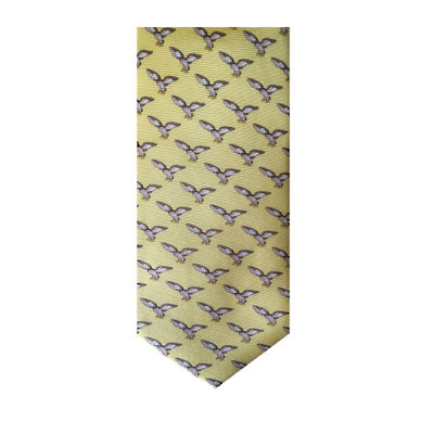 Soprano Flying Owl on Pastel Yellow Silk Tie - Cheshire Game Sax Design